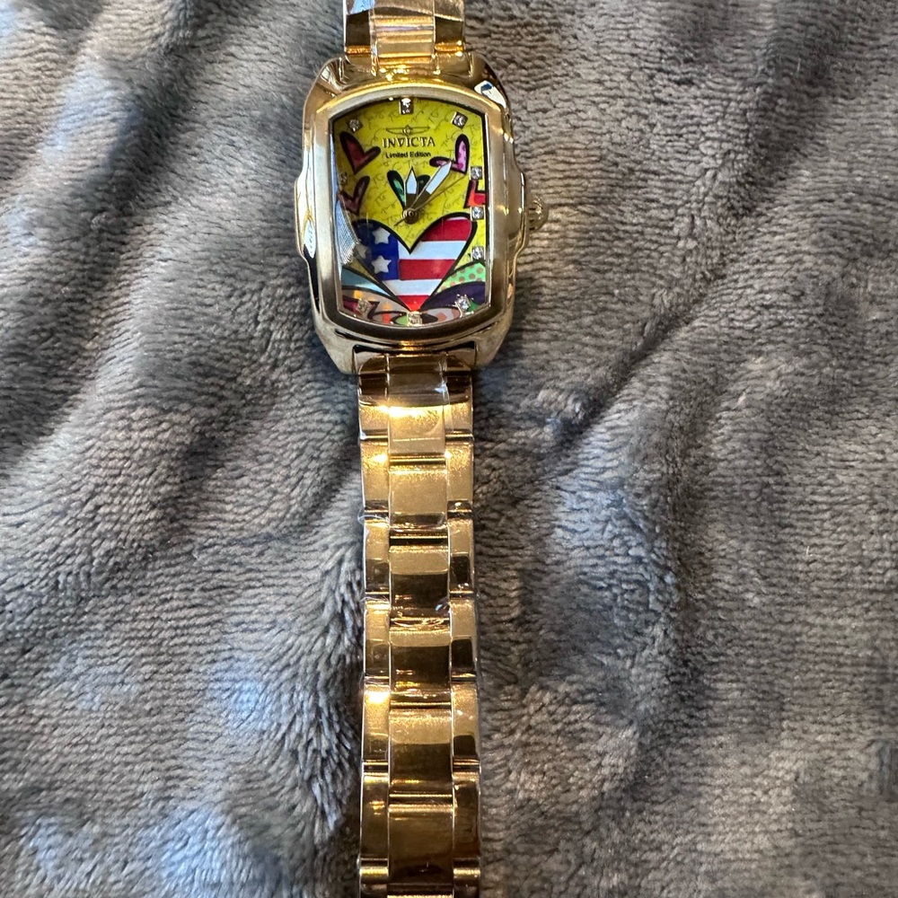 Invicta Gold Watch with Multicolor Dial